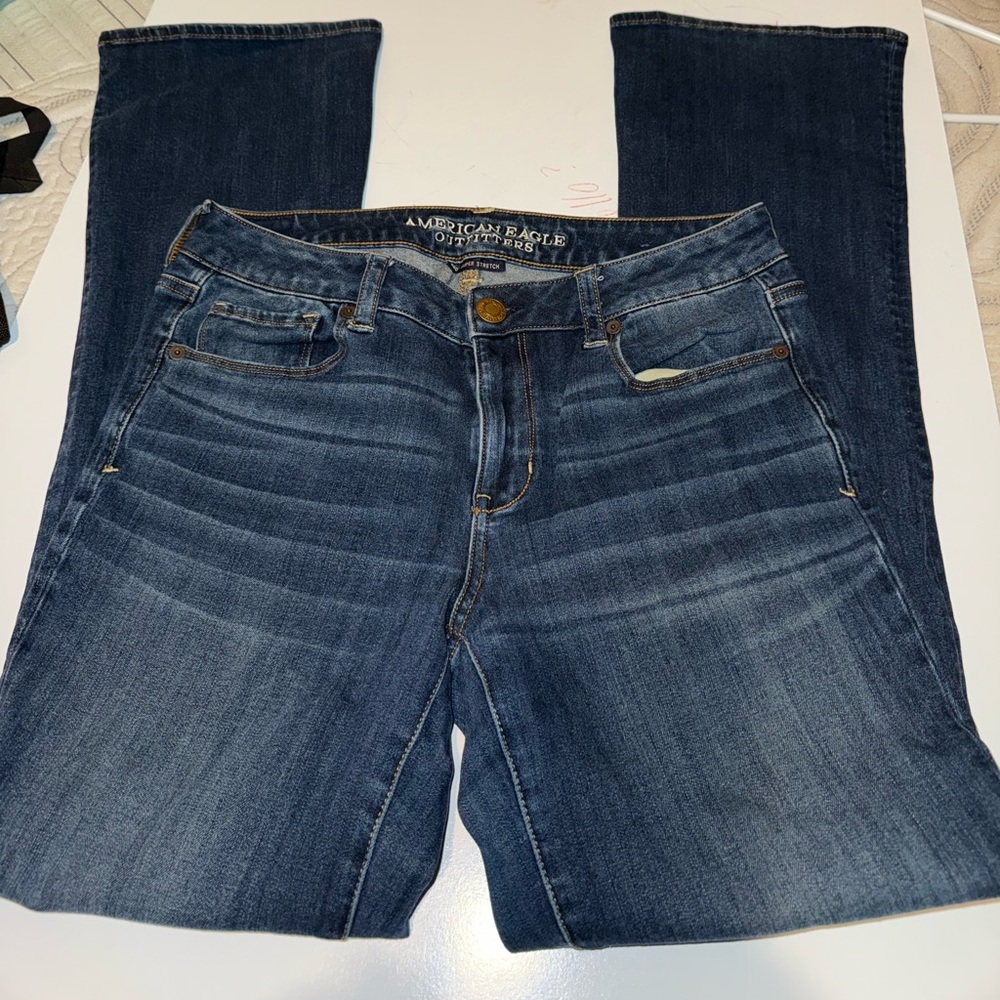 American Eagle Outfitters Women's Dark Blue High Rise Jeans